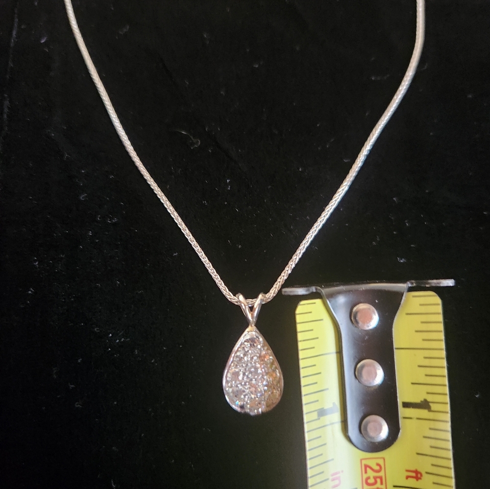 Estate Diamond Teardrop Pendant - Picture 2 of 5